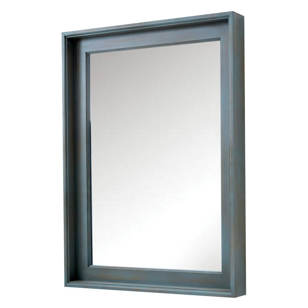 Chennai 24 In. W X 32 In. H Rectangular Wood Framed Wall Bathroom Vanity Mirror in Blue Wash