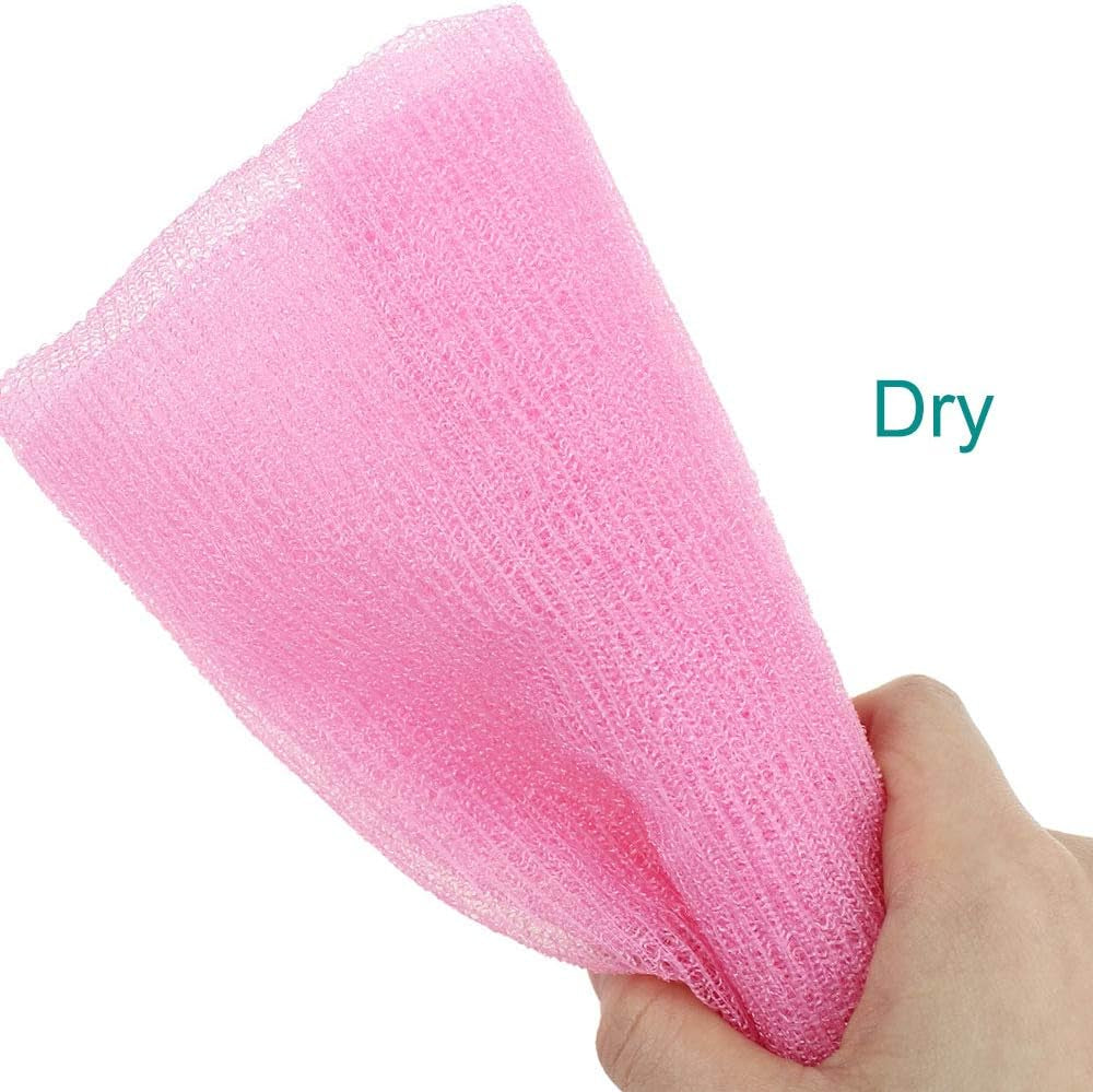 6 Pieces Exfoliating Nylon Bath Cloth Towel, 35 Inches (90Cm) Beauty Skin Bath Wash Cloth Towel Massage Bath Cloth for Women and Men