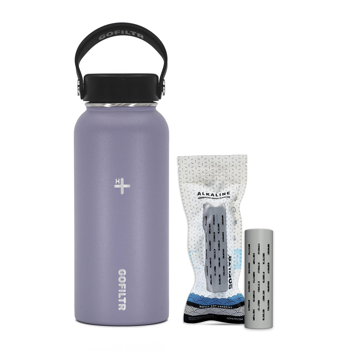 Alkaline Water Bottle 32 Oz - Insulated Water Bottle That Creates 9.5 Ph Alkaline Water