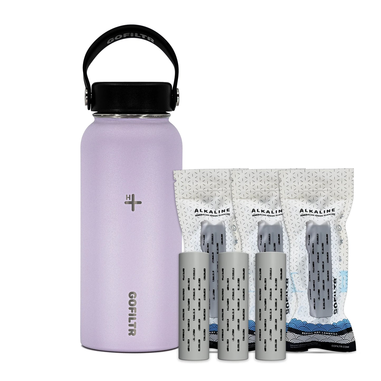 Alkaline Water Bottle 32 Oz - Insulated Water Bottle That Creates 9.5 Ph Alkaline Water