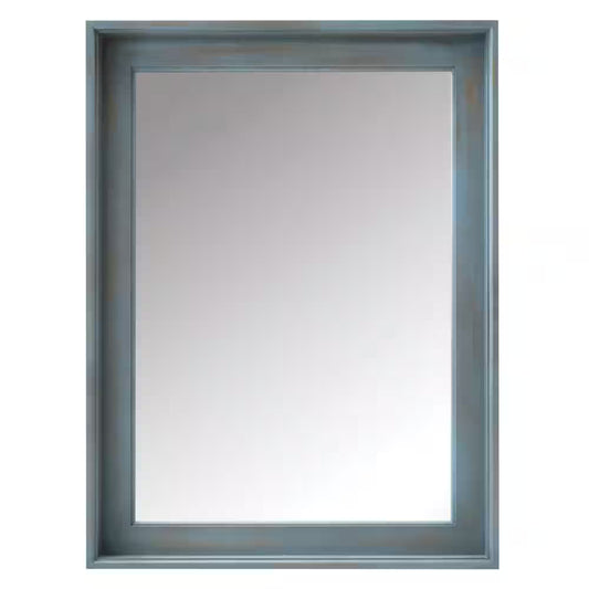 Chennai 24 In. W X 32 In. H Rectangular Wood Framed Wall Bathroom Vanity Mirror in Blue Wash