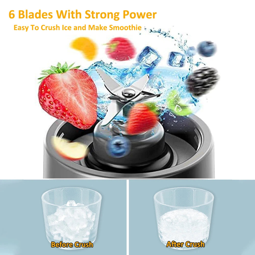 Portable Blender Mini Electric Fruit Juicer Mixer USB Rechargeable Smoothie Orange Fresh Juice Blender Portable Blender