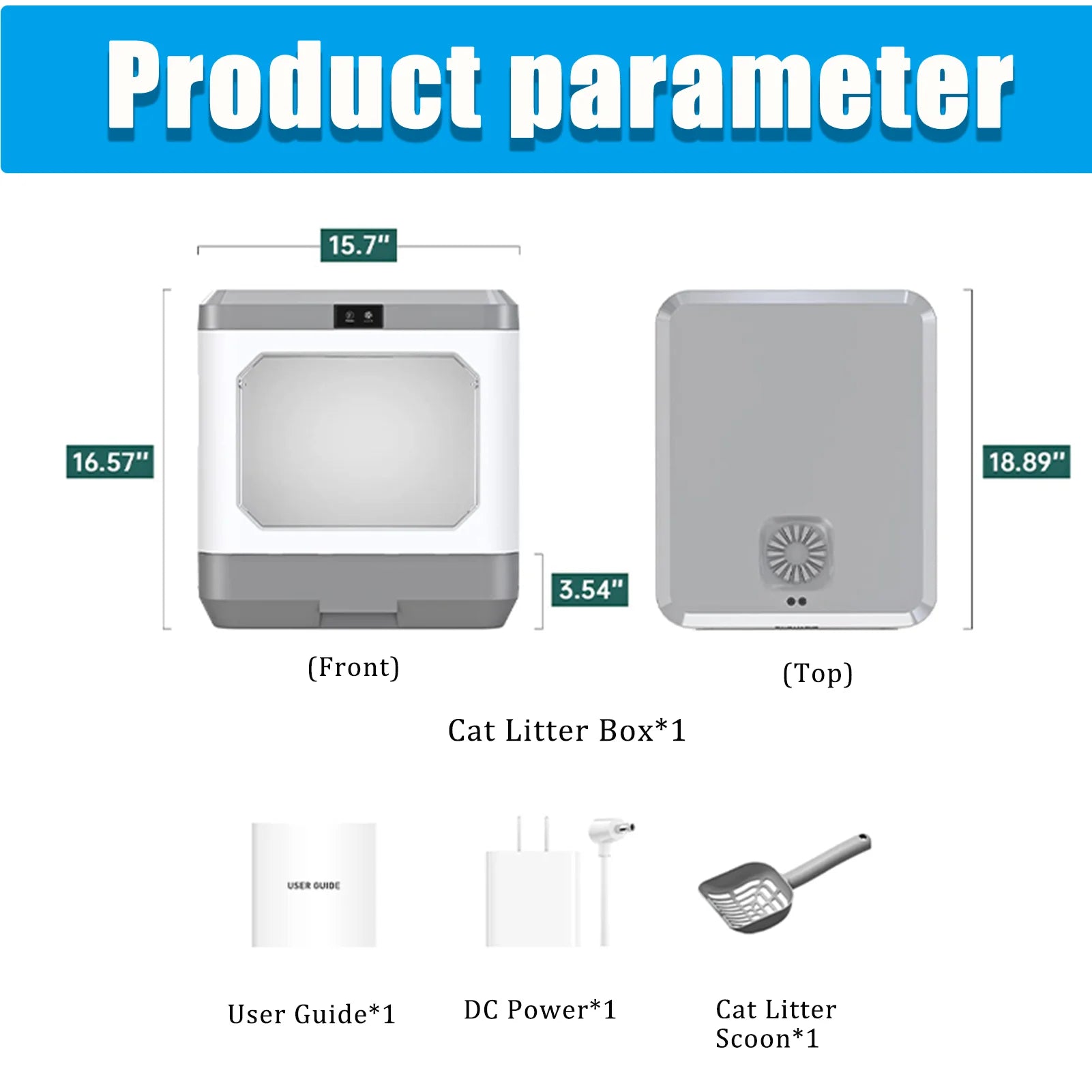 Litter Box, Large Cat Litter Box Enclosure Furniture, Odor Removal, Enclosed Cat Pottywith Cat Litter Scoop, Drawer Type Cat Litter Pan Easy Cleaning and Scoop.