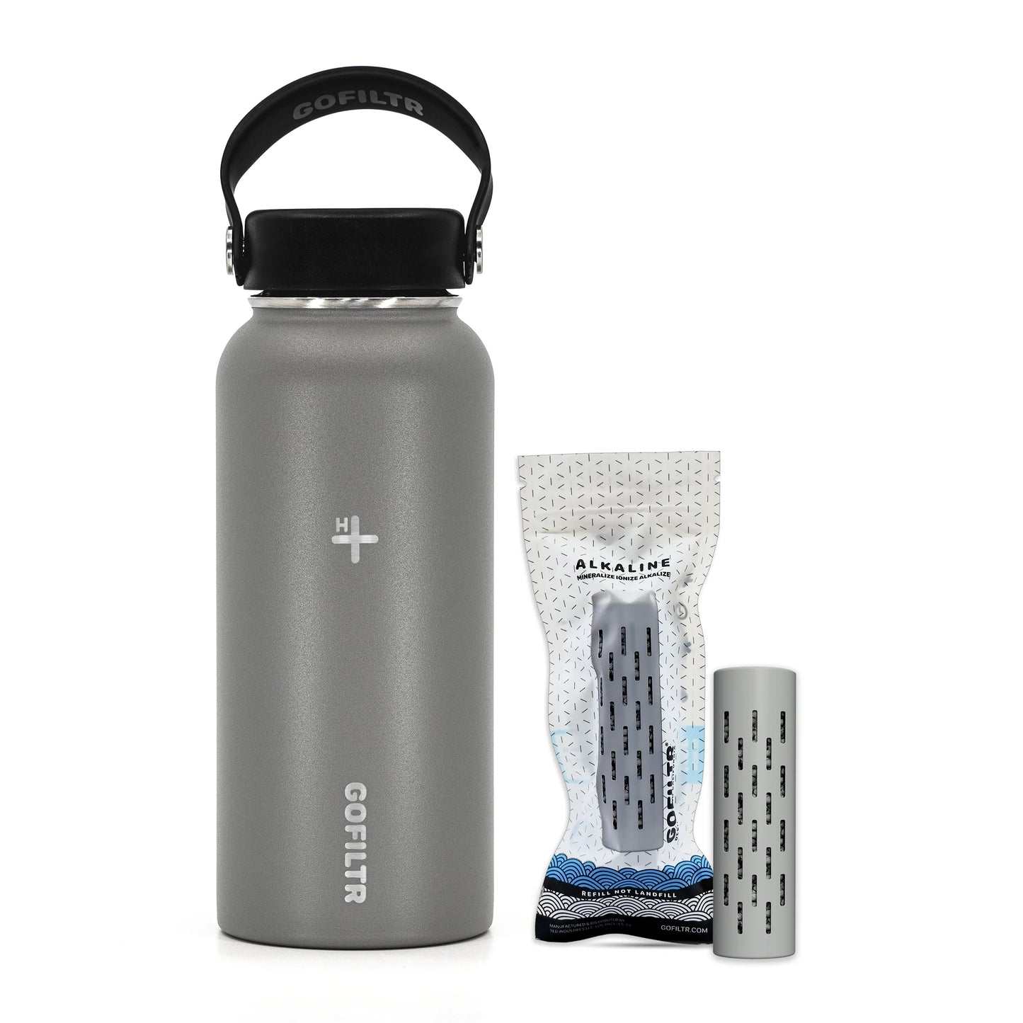 Alkaline Water Bottle 32 Oz - Insulated Water Bottle That Creates 9.5 Ph Alkaline Water