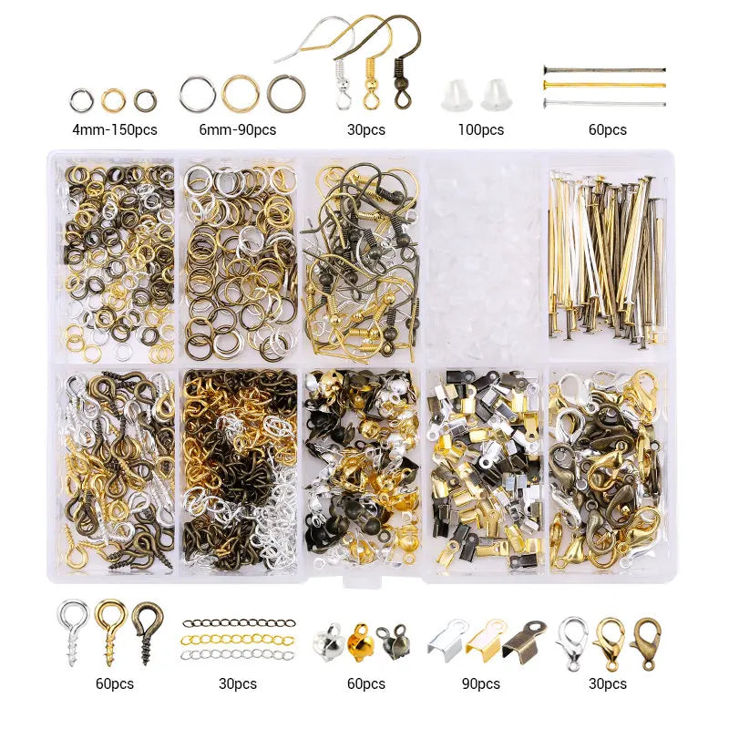 Jewelry Making Supplies Kit with Jewelry Tools, Jewelry Copper Wires Thread and Jewelry Findings for Jewelry Repair and Beading