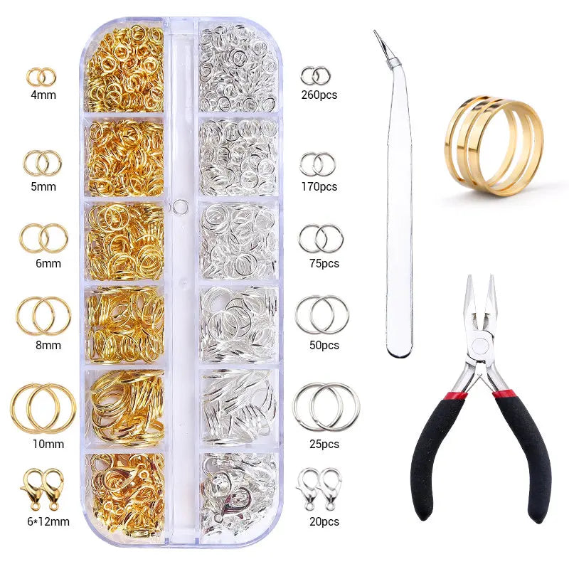 Jewelry Making Supplies Kit with Jewelry Tools, Jewelry Copper Wires Thread and Jewelry Findings for Jewelry Repair and Beading