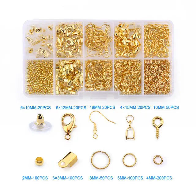 Jewelry Making Supplies Kit with Jewelry Tools, Jewelry Copper Wires Thread and Jewelry Findings for Jewelry Repair and Beading