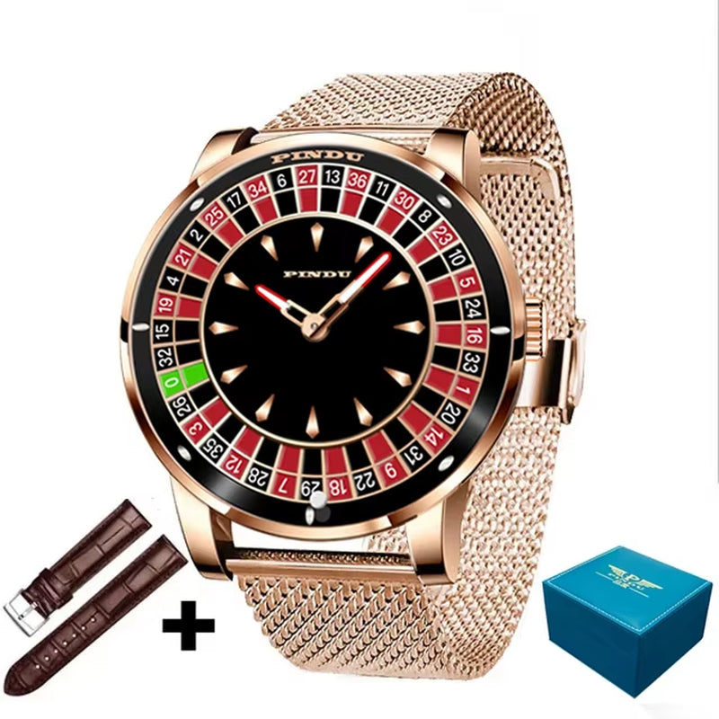 INDU Roulette Series Watch Men'S oker Fully Automatic Mechanical Watch Luminous Trendy Men'S Watch Large Dial Watch