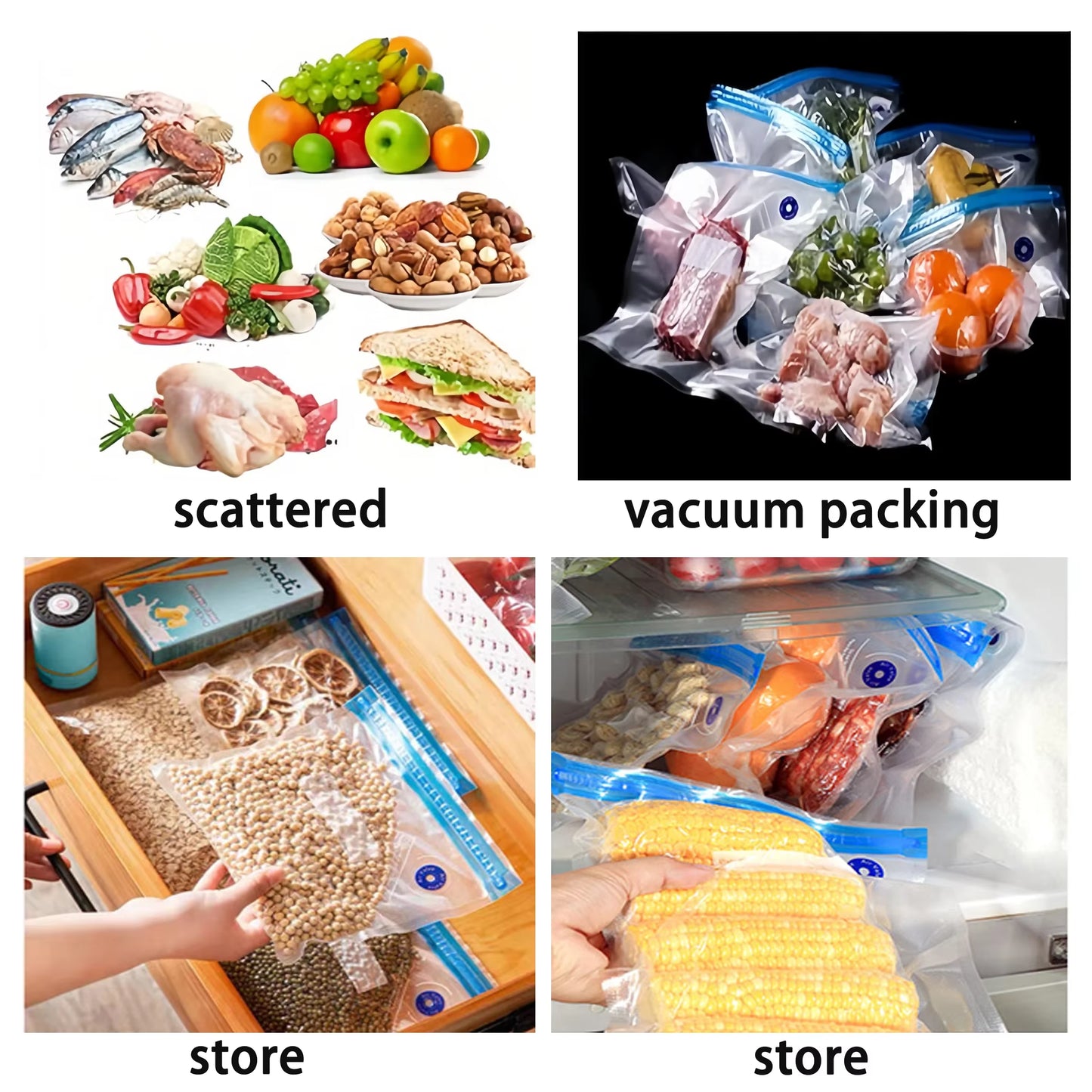 High-Quality Food Handheld Vacuum Sealer Portable & Rechargeable Vacuum Sealer (Vacuum Sealers+ 30 Reusable Vacuum Seal Bags