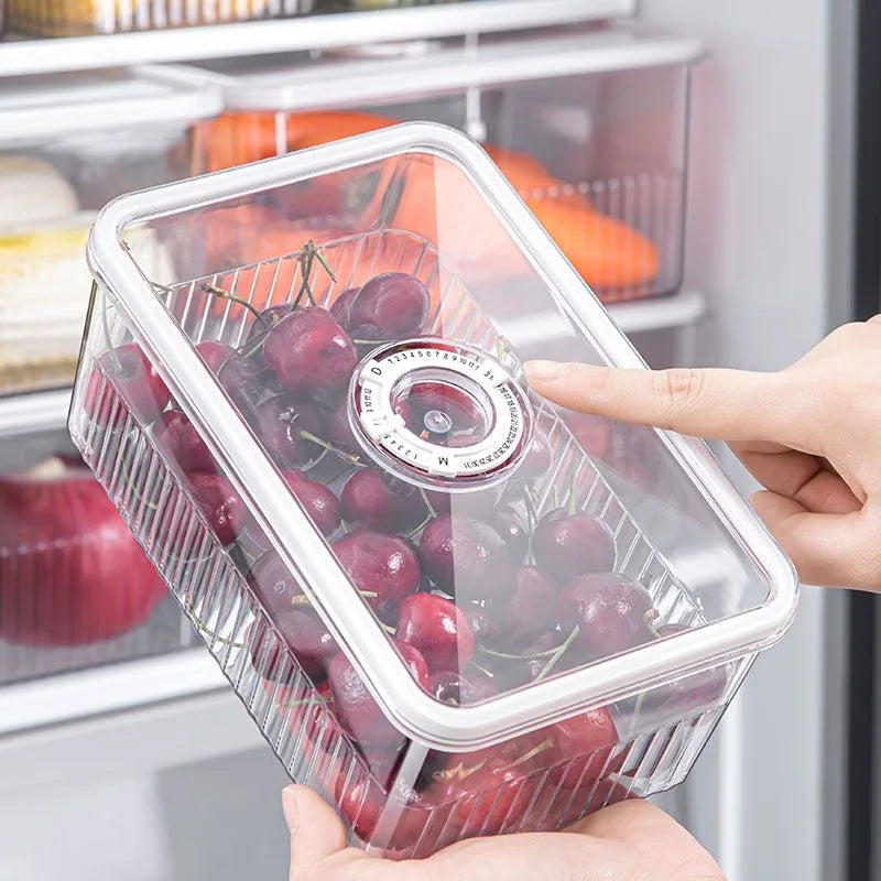 Transparent Fridge Organizer Food Storage Containers Fresh Vegetable Fruit Baskets Refrigerator Storage Box Kitchen Organizer